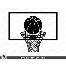 basketball hoop svg  clip art cut file silhouette dxf eps png jpg  instant digital download