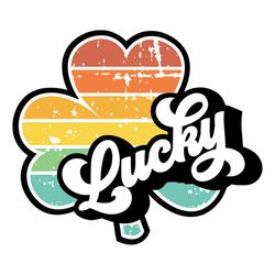 lucky shamrocks svg, st. patricks day svg, colored shamrocks svg, retro vintage svg, patricks day svg, shamrocks svg, lu