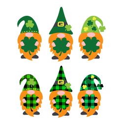 three gnomes, holding clover svg, st. patricks day svg, gnomies svg, clover svg, patricks day svg, shamrocks svg, lucky