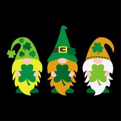 irish gnomes svg, st. patricks day svg, gnome svg, three gnomes svg, patricks day svg, shamrocks svg, lucky leaf svg, lu