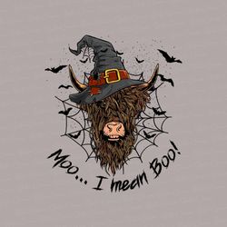 moo i mean boo png, halloween sublimation design, halloween sublimation design, spooky halloween png, highland cow png,