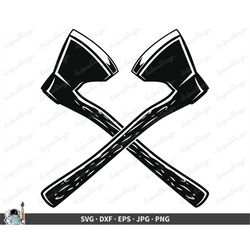 lumberjack axes svg  clip art cut file silhouette dxf eps png jpg  instant digital download