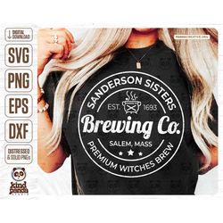 Sanderson Sisters Brewing Co SVG PNG, Halloween Coffee Mug Tumbler Libbey Cricut Silhouette Cameo, T-Shirt iron on DTF T