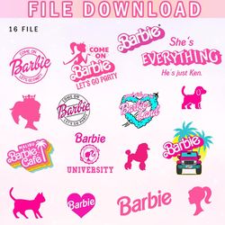 16 svgs bundle, pink doll svg, instant download