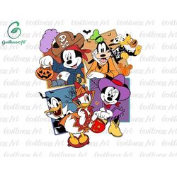 halloween mouse and friends masquerade svg png, trick or treat, spooky vibes, boo svg, fall svg, holiday season