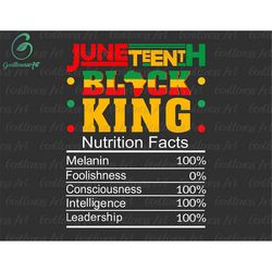 nutritional facts juneteenth 1865 black king svg, black live matter svg, african american svg, melanin svg, black histor