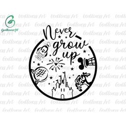 never grow up svg, family trip svg, magic land svg, svg, png files for cricut sublimation