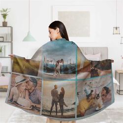 picture collage blankets gifts for him or her,customizable photo blanket,personalized  family & friends wife dad mom gif