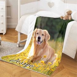 custom pet blanket using pet photo  name customize dog cat blanket personalized puppy blankets matching for pet lover bl