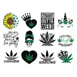 weed marijuana bundle svg, trending svg, weed sunflower svg, weed unicorn svg, straight outta weed svg, weed mom svg, ma