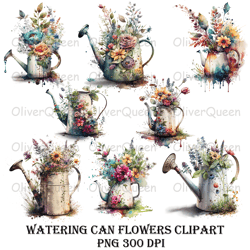 watering can flowers clipart