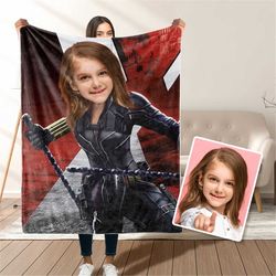 personalized superhero blanket, custom face blanket, customized blanket with your photo, blanket for kids, birthday gift