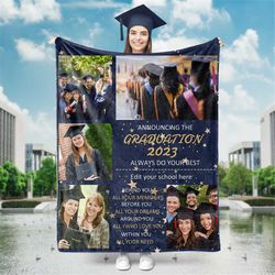 custom graduation gifts throw blanket with text, custom class year congratulations gift, class of 2023 blanket, college