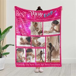 best mom ever photo collage blanket, custom mothers day blanket, mom birthday gift, mom blanket personalized, mother bla