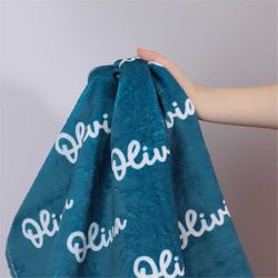 baby blanket with name, personalized throws, minky baby blanket, monogram kids blanket, custom name nursery blanket, bed