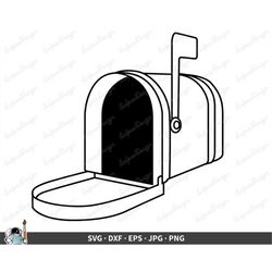 open mailbox svg  clip art cut file silhouette dxf eps png jpg  instant digital download