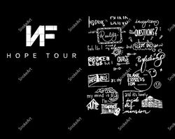 nf rapper png, hope album png, nf hope tracklist png, nf tour shirt, 90s bootleg tee, rapper fan shirt, 2023 concert shi