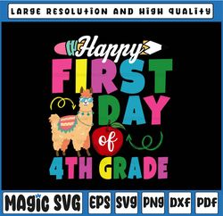 Happy First Day Of  4th Grade svg, Fourth Grade svg, School svg, Back to School svg, 4th Grade svg, dxf, Print Cut File,