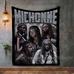 michonne fleece blanket, michonne photo blanket, michonne danai gurira throw blanket, danai gurira blanket collage, mich