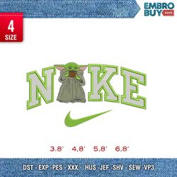 nike baby yoda / nike embroidery design/ nike design/ embroidery pattern/ design pes dst vp3  format