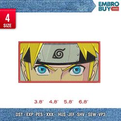 naruto blue eyes / anime embroidery design/ anime design/ embroidery pattern/ design pes dst vp3  format