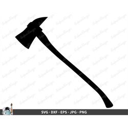fireman axe svg  clip art cut file silhouette dxf eps png jpg  instant digital download