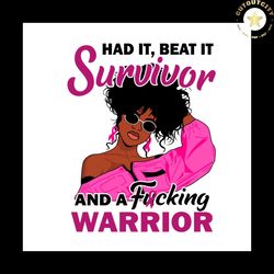 Beat It Survivor Breast Cancer Awareness Vector Svg, Pink Wariors Gift For Breast Cancer Awareness Svg, Fight Gift For B