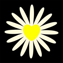 white daisy chamomile icon cute flower svg, flower svg, chamomile svg, white daisy svg, wildflowers svg, yellow heart sv