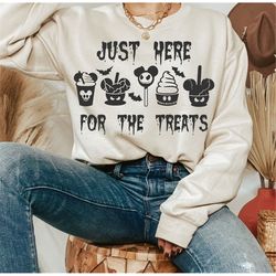 just here for the treats svg, kids halloween svg, carnival food, trick or treat, spooky vibes, fall, png files for subli