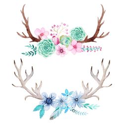 boho rustic composition perfect for floral design svg, flower svg, horns deer svg, boho rustic svg, birthday gift svg, g