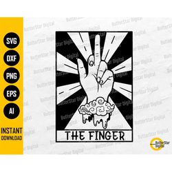 the finger tarot card svg | funny mystical t-shirt vinyl graphics tattoo sticker | cricut cutting file clipart vector di