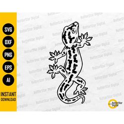 gecko svg | lizard svg | reptile svg | animal clipart vector graphics illustration | cricut cutting files silhouette dig