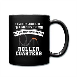 roller coaster mug, coffee mug, roller coasters mug, theme park gift, gift idea, tea mug, roller coaster gift, theme par