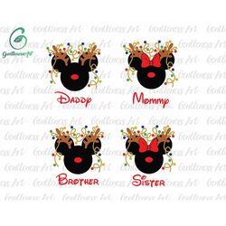 bundle christmas lights reindeer png svg, christmas character svg