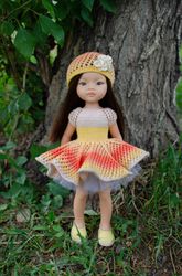 knitted dress and hat for paola reina doll