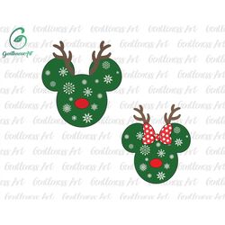 christmas reindeer snowflakes png svg, christmas character svg