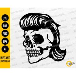 mullet skull svg | funny skeleton t-shirt decal vinyl graphics | cricut cut file silhouette printable clip art vector di