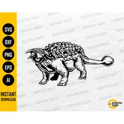 ankylosaurus svg | armored dinosaur svg | dino vinyl stencil graphics illustration drawing | cut files clipart vector di