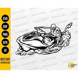 skeleton driving jetski svg | waverunner svg | waves sea ocean fun summer lake beach | cutting files clip art vector dig