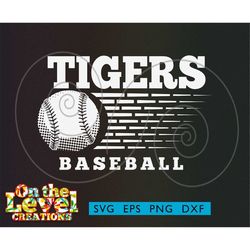 tigers baseball softball cutfile download svg dxf png eps instant download vector school spirit logo