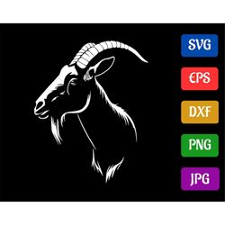 goat | svg - eps - dxf - png - jpg | black and white vector | silhouette cameo | cricut explore