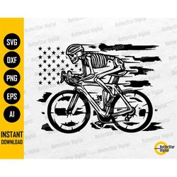 us skeleton road biker svg | american cyclist svg | cycling t-shirt decal graphics | cricut silhouette clipart vector di