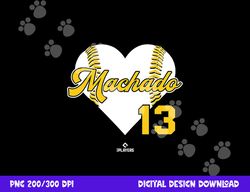 baseball heart manny machado san diego mlbpa png, sublimation copy