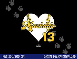 baseball heart manny machado san diego mlbpa png, sublimation copy