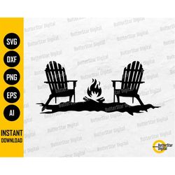 adirondack chairs svg | cold summer nights svg | camp fire smores marshmallows chill relax | cut file clip art vector di