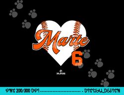 baseball heart starling marte new york mlbpa png, sublimation copy