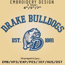 drake bulldogs embroidery design, ncaa logo embroidery files, ncaa bulldogs, machine embroidery pattern