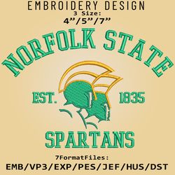 norfolk state spartans embroidery design, ncaa logo embroidery files, ncaa spartans, machine embroidery pattern