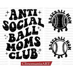 anti social ball moms club svg, baseball mom svg, somebodys loud mouth mom svg, sports mom svg, game day svg, cheer mom