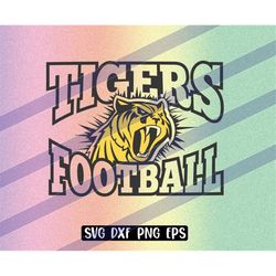 tigers football svg dxf png eps cricut cutfile school football cheer team spirit distressed logo